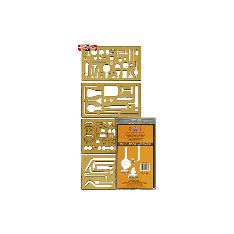 KOH-I-NOOR 750076 Stencil Chemistry Set of 4