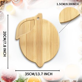 WEBEEDY Lemon Shaped Bamboo Wood Cutting Board Funny Charcuterie Boards for Kitchen with Hanging Hole Small Decorative Wooden Chopping Board for Serving Cheese,Fruit,Meat,Vegetabl(28.2x35cm)