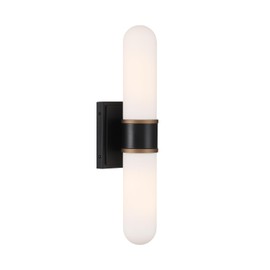 Crystorama Brian Patrick Flynn Capsule 2 Light Matte Black + Textured Gold Sconce