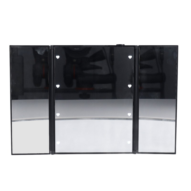 3 Folds Lighted Vanity Makeup Mirror LED Light Table Mirror