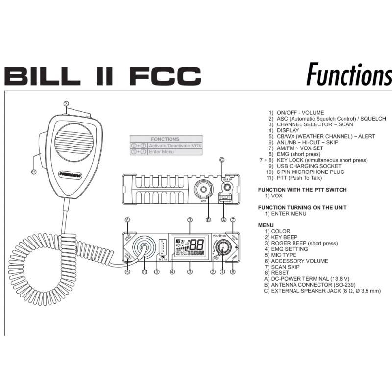 President Bill II FCC AM/ FM Ultra Compact 7 Color