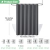 Dynamene Extra Long Shower Curtain - 84 Inch Long Charcoal