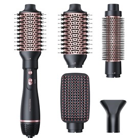 Wavytalk Hair Dryer Brush Set, Air Sculpt 4-in-1 Hot Air Brush Set | Blowout Brush Styler for Salon Blowouts, Volumizing, and Straightening, Sleek Frizz-Free for Every Hair Type, Black