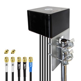 Maswell 2X2 5G MIMO 2X2 WIFI7 and GNSS Antenna 600MHz-8.0GHz Antenna Cellular 5G 4G LTE 3G WiFi6E UWB and GSM Screw Mount and L Plate Mount Cubic Antenna SMA Male RP SMA Plug Waterproof