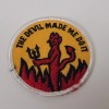 Unbranded Vtg The Devil Made Me Do It Flames Embroidered