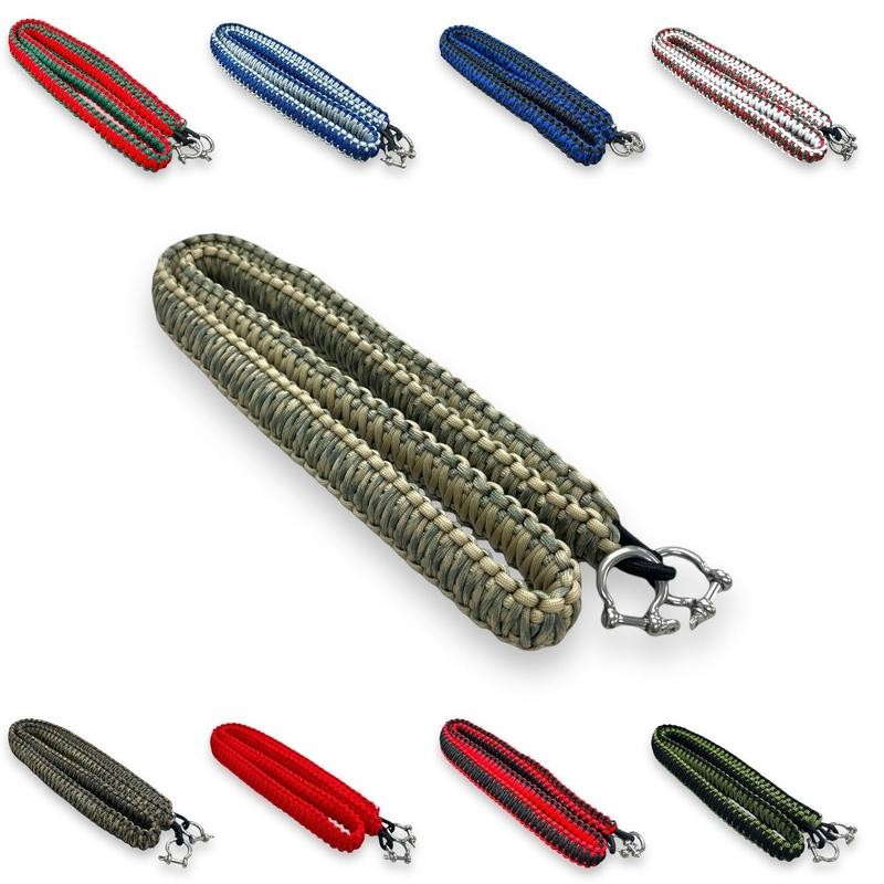 Paracord Cooler Strap:_White w/Red Green Print