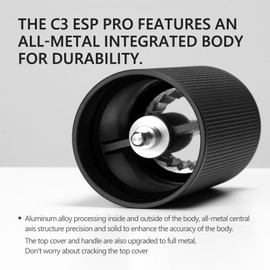 TIMEMORE Chestnut C3 ESP Pro Manual Coffee Grinder, Stainless Steel S2C Conical Burr Hand Coffee Grinder with Foldable Handle, Adjustable Grind Setting for Espresso to French Press - Black