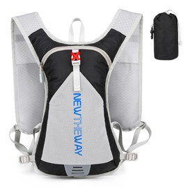 Businey Hiking Backpack for Men Women, Cycling Backpack Waterproof, Lightweight Running Hydration Vest, Foldable Hiking Backpack for Trail Cycling Hiking Climbing Black Vest