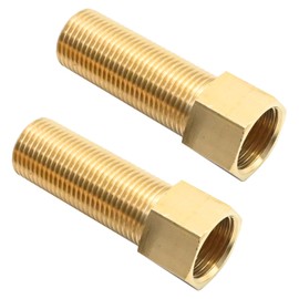 LIDSCURA 2Pcs Brass Pipe Extension Fitting, 1/2" Male x 1/2'' Female Converter Adapter, Brass Reducer Adapter for Fuel Natural Gas Hydraulic Systems (70 mm)