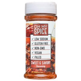 Sweet & Savory Seasoning - Gluten Free Bbq Sauce with Paprika, Chili, Garlic, Sea Salt & Cayenne Pepper - Chicken, Steak, Pork, Burger, Ribs & Popcorn Spices - Blackening Seasoning Barbecue Sauce 4.75oz