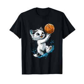 Basketball Cat Lovers Cute Feline Slam Dunk T-Shirt