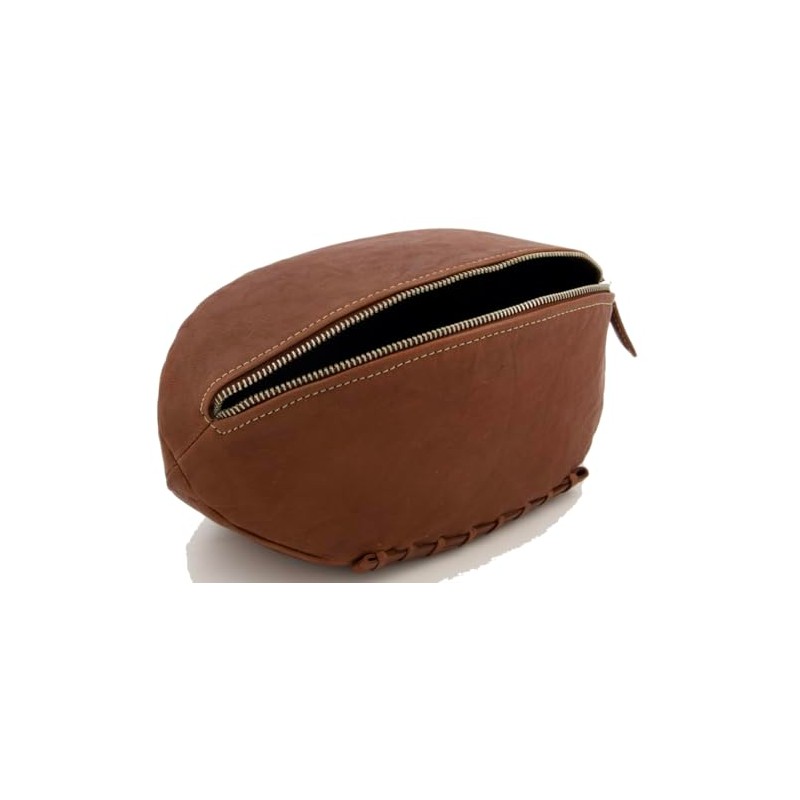 OSPREY London Graeme Ellisdon Rugby Ball Leather Wash Bag, Tan