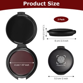 Marte Vanci Fingerprint Ink Pad, Thumbprint Ink Pads Finger Print Stamp Kit for Notary Supplies Identification Security ID Fingerprint Cards Law Enforcement Portable Red 2 Pcs