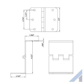 Yurk 3.5 Inch Swing Clear Offset Door Hinge - Contemporary Heavy Duty - Black Metal - Painted Finish - Surface Mount - 5/8 Inch Radius - 1 Count