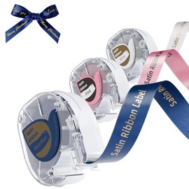 Phomemo P12 Satin Ribbon Label Tape Ribbon for Gift Wrapping, Craft Wedding, 12mm x 2m Compatible with Dymo Label Maker Refills LT-100H LT-100T 200B, Phomemo P12 P12-Pro, LT12, F12,3 Pack, Navy Blue