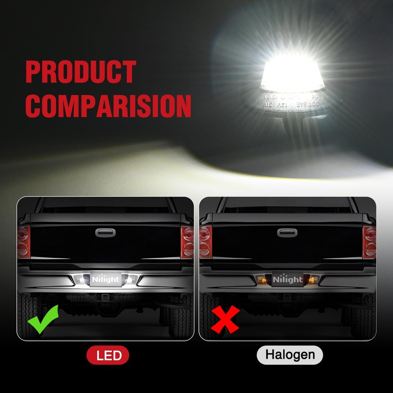 Nilight License Plate Lights Compatible with 1997 1998 1999 2010