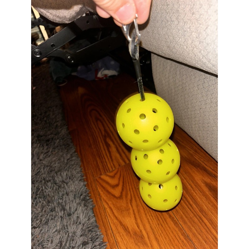 Handmade Pickleball Carrier Holder Holds 3 Balls Assorted Bead Stopped