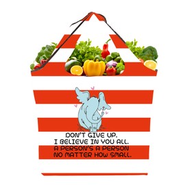 TOBGBE DR Book Merch A Person No Matter How Small Foldable Reusable Grocery Bag Musical Gifts for Seussical Fans Market Tote (A Person No Small F TE)