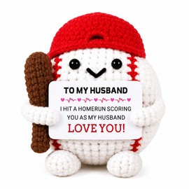 Baseball Crochet Doll Husband Gifts from Wife - 2 Years Anniversary Cotton Gifts for Husband 2nd Anniversary Wedding Gift for Him Birthday Sweetest Day Valentines Christmas Baseball Stocking Stuffers