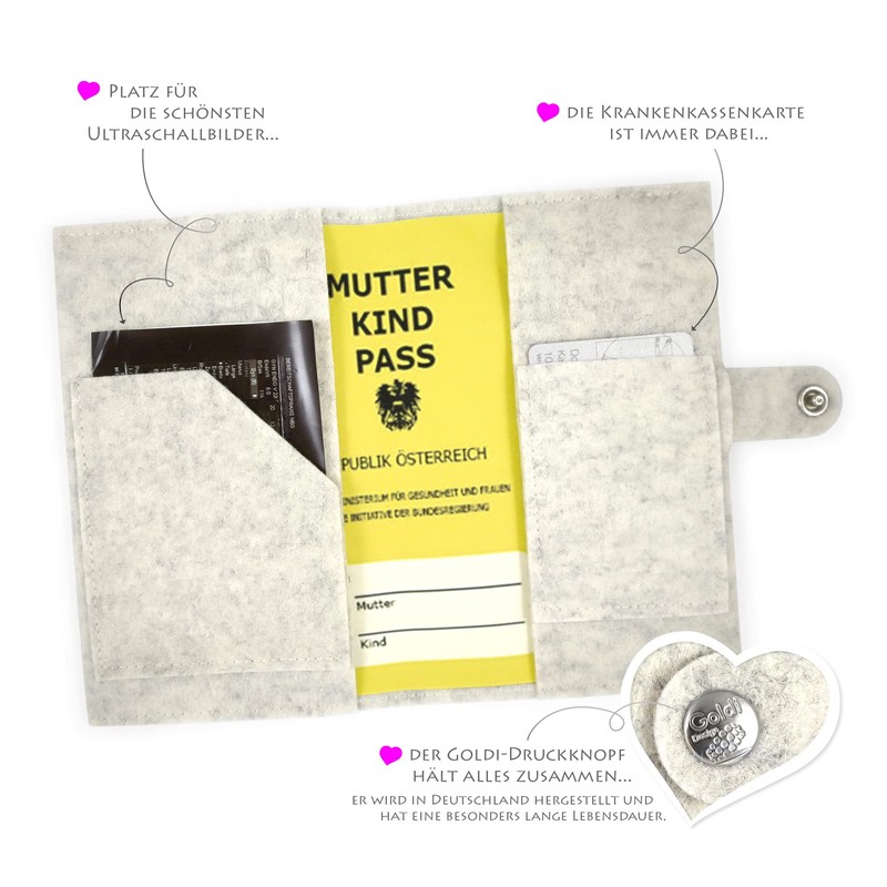 Mutterkind Passport Cover Austria Rabbit Love with Extra Compartments and