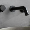 Homein Matte Black Double Handle Concealed Wall Mount Sink Faucet,