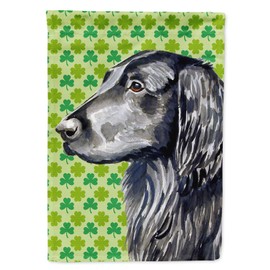 Caroline's Treasures LH9186GF Flat Coated Retriever St. Patrick's Day Shamrock Portrait Garden Flag Mailbox Flag Decorative Yard Flag Banner Outside Patio Artwork Yard Flower Beds, Garden Size, Multi
