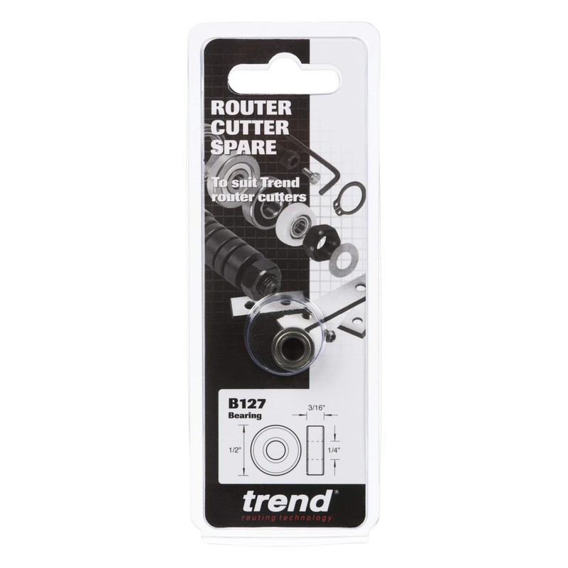 Trend Professional Router Cutter Bearing, 1/2 Inch Diameter 1/4 Inch