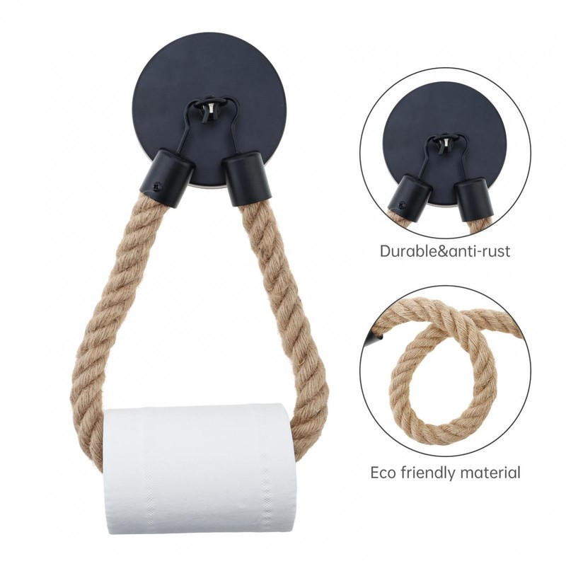 HOJLKLD 2 Pack Nautical Retro Hand Towel Ring Rope Toilet