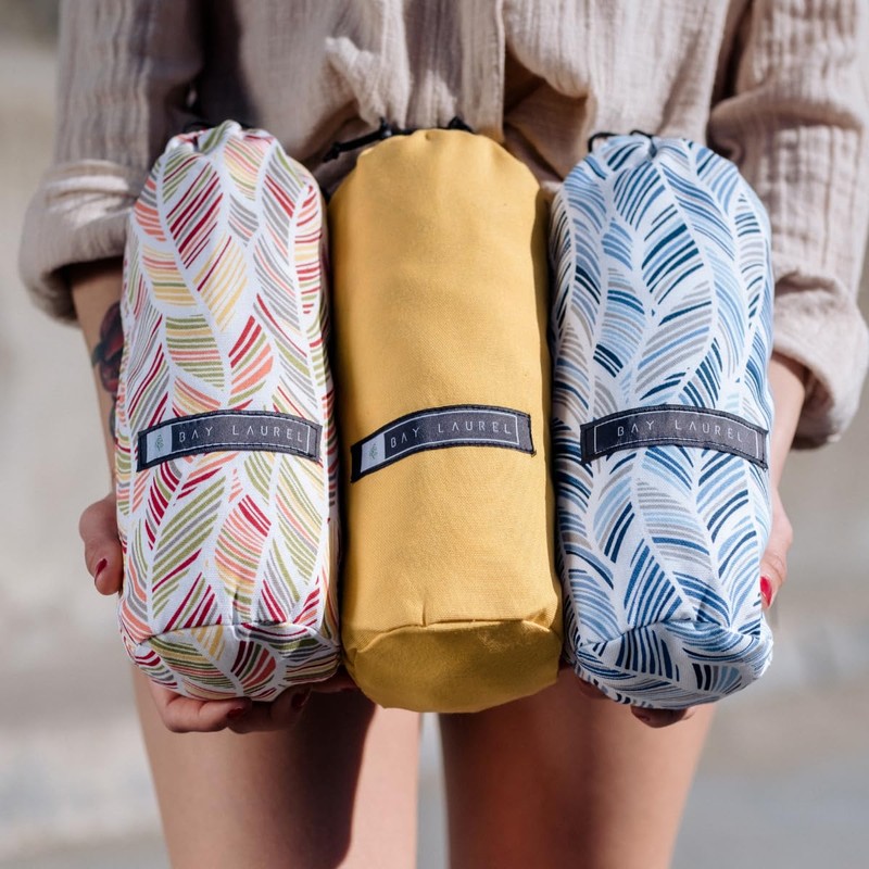 BAY LAUREL Turkish Beach Towel with Travel Bag 39 x