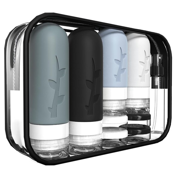 Tocelffe 18pack Travel Bottles for Toiletries,TSA Approved Silicone Travel size