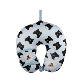 Puckator CUSH235 Relaxeazzz Feline Fine Cat Travel Pillow & Eye Mask Set
