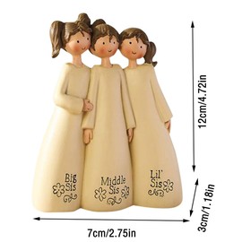 Angel Figurine Ornament,Angel Figurine of Friendship Forever,Guardian Angel Sculpture,Three Angel Sisters Figurine,Home Decorative Gift to Show Friendship, Blessing,Gift for Christams