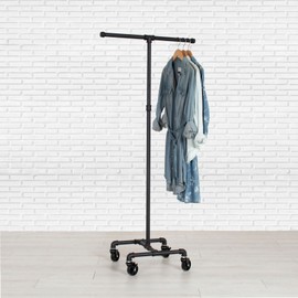 William Roberts Vintage Industrial Pipe Rolling Clothing Rack 2-Way by William Robert's Vintage