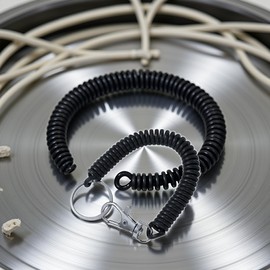 Black Coil Springs Keychain,Spiral Retractable Spring Coil Keychain,Cellphone Snap Hook Holder Coil Cord Key Chain Holder,for Keys Wallet,Jewelry Finding, Men's Women's Keyrings and Keychains