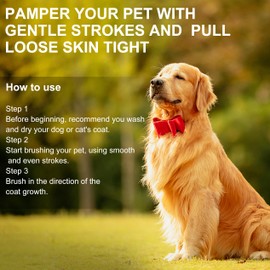 Pet Grooming Brush, Double Sided Undercoat Rake for Dogs & Cats, Professional Deshedding Brush and Dematting Tool, Safe and Effective Removing Knots, Mats, Tangles,and Flying Hair (Blue)