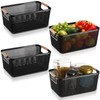 Tioncy 4 Pcs Plastic Mesh Baskets with Wood Handle Woven