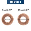 sourcing map Pack of 30 Copper Washers 8 mm Inner
