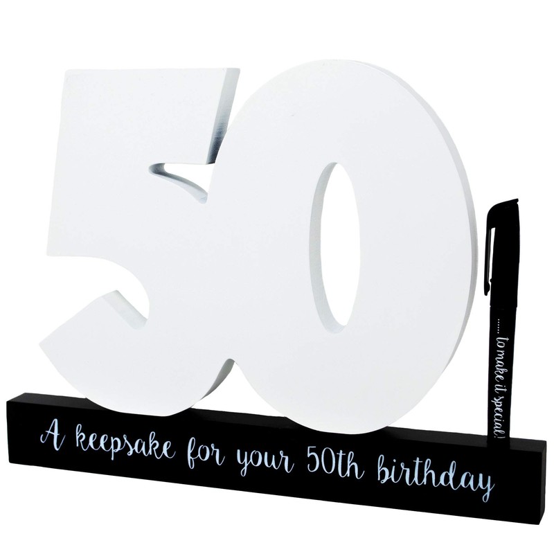 Royal County Products Ltd Happy 50th Birthday Wooden Freestanding Signature