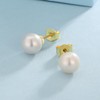 KRKC Pearl Earrings, Round White AAAA+ Freshwater Cultured Pearl Earrings