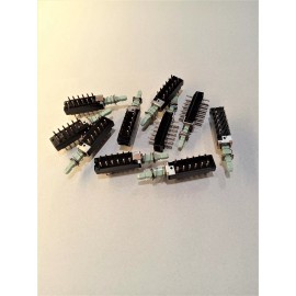 Centralab 4pdt Push Button Switch  12 Pin 1 Position latching  Pc mount. 10Pcs