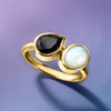 Ross-Simons Onyx and Mother-Of-Pearl Toi Et Moi Ring in 18kt