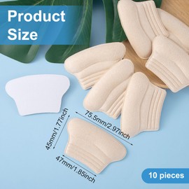 CHANZET Heel Pads Grips Liner Cushions Inserts for Shoes Too Big 5 Pairs, Shoe Tongue Pads Filler Inserts to Make Shoes Fit, Heel Grips for Loose Shoes Men Women