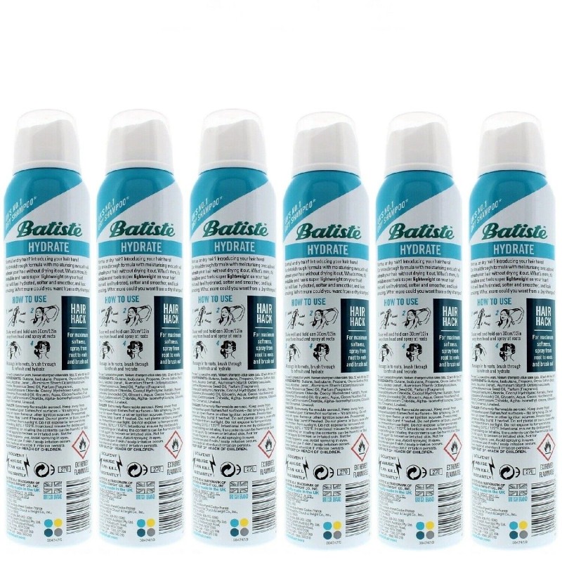 Batiste Hydrating Dry Shampoo INVISIBLE FORMULA 6.73oz 6pk