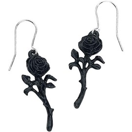 Alchemy Gothic The Romance of the Black Rose Pair of Earrings