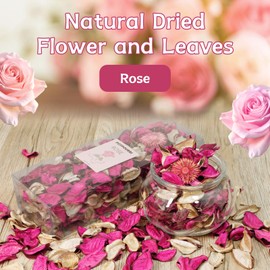LA BELLEFÉE Potpourri Bags, Rose Scented Potpourri Bowl Filler, Fragrant Natural Dried Flower and Leaves, Home Fragrance Sachets, Pink Decoration, for Valentine, Bedroom, 2 Boxs-10.4oz