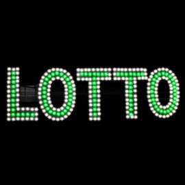 ACOMOK LARGE LED LOTTO Sign for Lottery Stores | 30"x10" Super Bright 5000K Waterproof Light with Hanging Kit | High Visibility 24/7 Open for Retail Shops