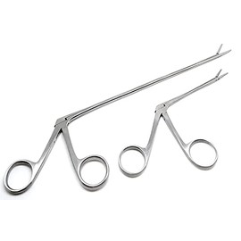AAProTools 2 Pcs Hartman Micro Alligators Forceps 3.3" and 8" ENT Ear Serrated Stainless Steel Insruments