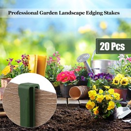 20 Pcs Plastic Ground Stakes 9.6 Inch Landscape Edging Stakes Tent Pegs Spikes for Campings Outdoor Edging and Terrace Board and Garden Lawn, Sturdy Canopy Stakes for Sand Beach Woods(Green)