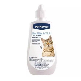 Petarmor Ear Mite and Tick Treatment for Cats (3 Fl Oz)