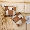 Cowhide Pillow Covers 16x16 Set of 2,Patchwork Cow Fur Print